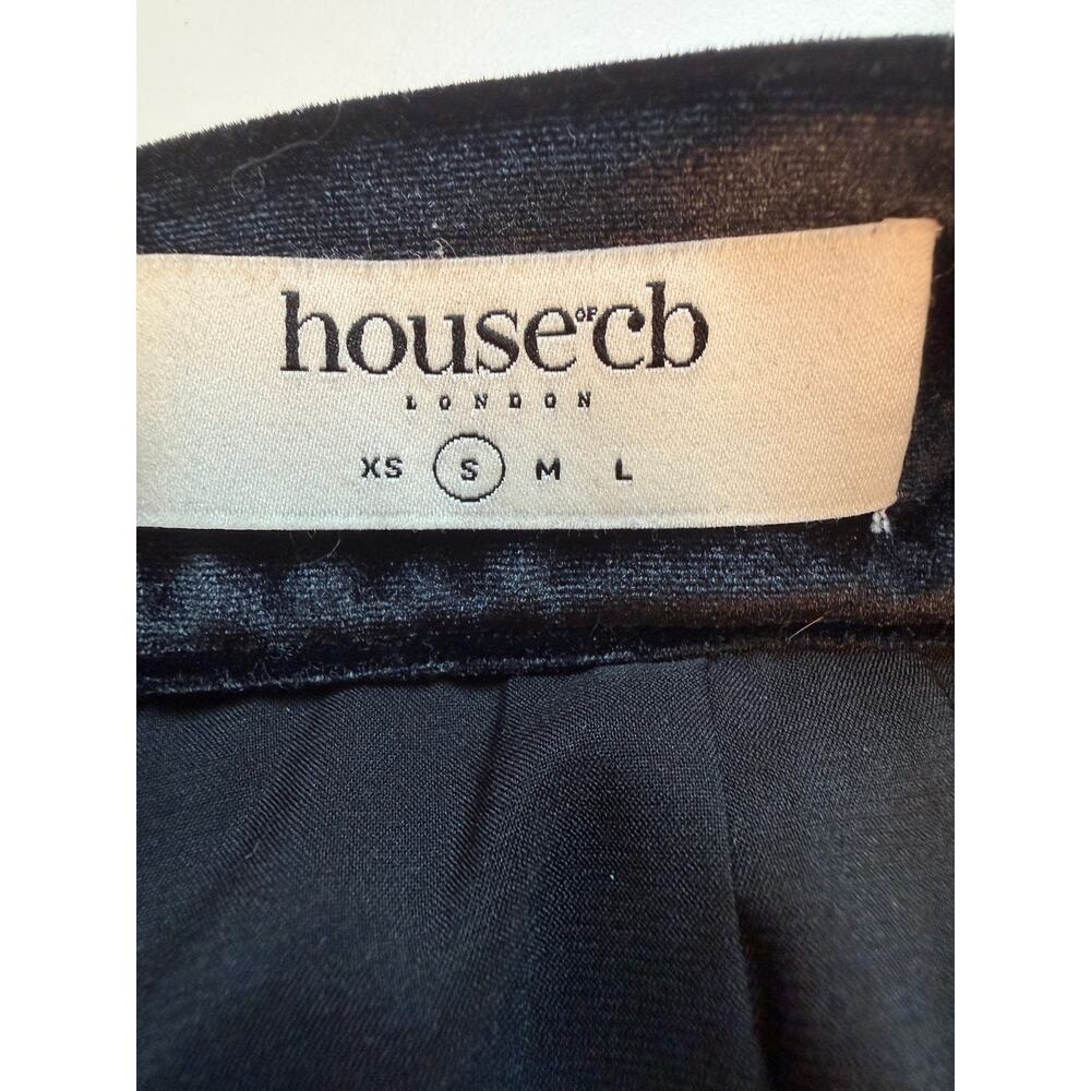 House of CB Black Velvet Midi Pencil Skirt S Bodycon High Waist Holiday Party - Picture 8 of 16